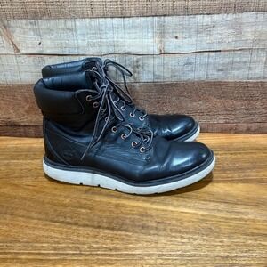 Timberland Kensington SensorFlex Lace up Black Leather 5" Ankle Boots Womens 7.5
